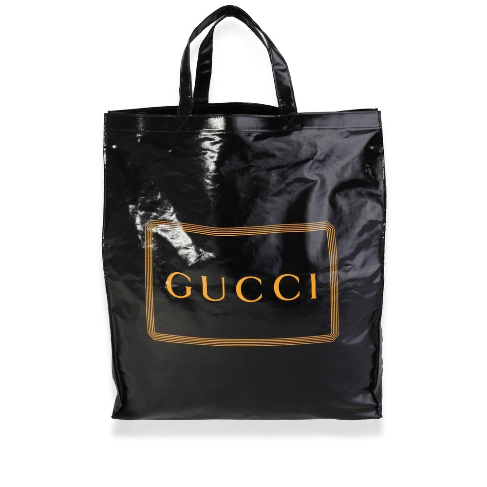 Gucci Black & Gold Coated Canvas Montecarlo Tote